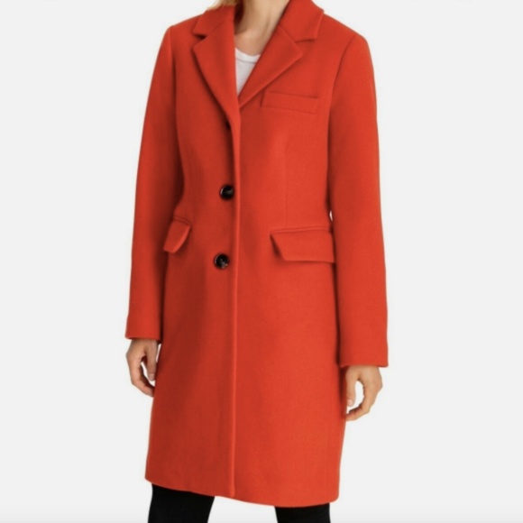 MICHAEL Michael Kors Walker Wool Blend Coat - Bright Terracotta - Picture 1 of 14